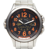 ハミルトン エアレース カーキ GMT KHAKI 腕時計 H77695133 自動巻き ブラック文字盤 ステンレススチール メンズ HAMILTON 【中古】