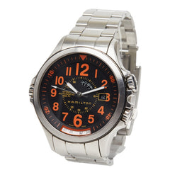 ハミルトン エアレース カーキ GMT KHAKI 腕時計 H77695133 自動巻き ブラック文字盤 ステンレススチール メンズ HAMILTON 【中古】