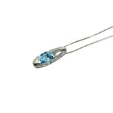 Pt900 プラチナ Pt850 プラチナ アクアマリン0.71ct ダイヤ0.08ct ペンダント ネックレス レディース 【中古】