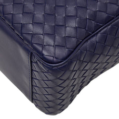 ボッテガヴェネタ イントレチャート ハンドバッグ ショルダーバッグ 2WAY ネイビー レザー レディース BOTTEGAVENETA 【中古】