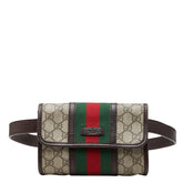 グッチ GGスプリーム シェリーライン ボディバッグ ウエストバッグ 152597 ブラウン ベージュ PVC レザー レディース GUCCI 【中古】