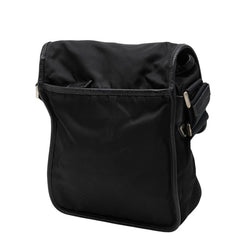 プラダ ロゴ 斜めかけ ショルダーバッグ ブラック ナイロン レディース PRADA 【中古】