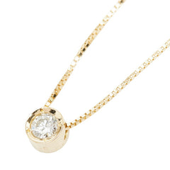 K18YG イエローゴールド ダイヤ0.108ct プチネックレス ネックレス レディース 【中古】