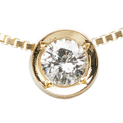 K18YG イエローゴールド ダイヤ0.108ct プチネックレス ネックレス レディース 【中古】