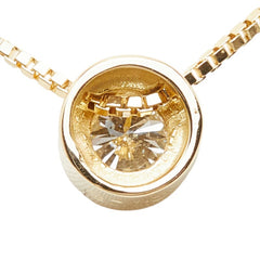 K18YG イエローゴールド ダイヤ0.108ct プチネックレス ネックレス レディース 【中古】