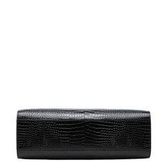 サンローラン ロゴ クロコ型押し ハンドバッグ ショルダーバッグ 2WAY ブラック レザー レディース SAINT LAURENT 【中古】