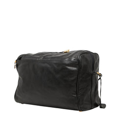 ロエベ アナグラム ボストンバッグ トラベルバッグ ショルダーバッグ ブラック レザー レディース LOEWE 【中古】