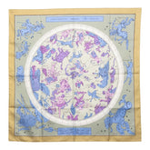 エルメス カレ90 HEMISPHERE COELI BOREALE 星座 スカーフ ベージュマルチカーラ シルク レディース HERMES 【中古】