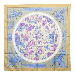 エルメス カレ90 HEMISPHERE COELI BOREALE 星座 スカーフ ベージュマルチカーラ シルク レディース HERMES 【中古】