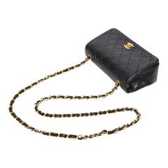 シャネル マトラッセ ココマーク 斜め掛け チェーン ショルダーバッグ ブラック ラムスキン レディース CHANEL 【中古】