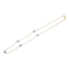 真珠 K18YG イエローゴールド パール7.2-7.7mm ステーションネックレス ネックレス レディース 【中古】