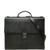 バーバリー ビジネスバッグ ブリーフケース ショルダーバッグ 2WAY ブラック レザー メンズ BURBERRY 【中古】
