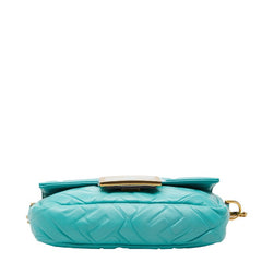 フェンディ バゲット ミニ ハンドバッグ チェーン ショルダーバッグ 2WAY 8BS017 ブルー系 レザー レディース FENDI 【中古】