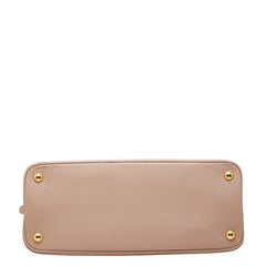 プラダ 三角ロゴプレート ハンドバッグ ショルダーバッグ 2WAY ベージュ ピンク サフィアーノレザー レディース PRADA 【中古】