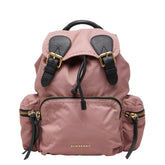 バーバリー ロゴ リュック バックパック ピンク ブラック ナイロン レザー レディース BURBERRY 【中古】