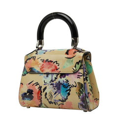 ジョルジオアルマーニ フラワー ハンドバッグ ベージュ マルチカラー エナメル レディース GIORGIO ARMANI 【中古】