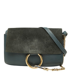 クロエ フェイ 斜め掛け ショルダーバッグ グレー レザー スウェード レディース Chloe 【中古】