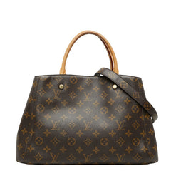 ルイ ヴィトン モノグラム モンテーニュMM ハンドバッグ ショルダーバッグ 2WAY M41056 ブラウン PVC レザー レディース LOUIS VUITTON 【中古】