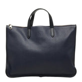 ロエベ アナグラム トレド ブリーフケース ハンドバッグ ビジネスバッグ ネイビー レザー レディース LOEWE 【中古】