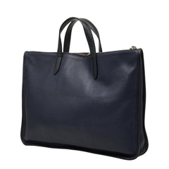 ロエベ アナグラム トレド ブリーフケース ハンドバッグ ビジネスバッグ ネイビー レザー レディース LOEWE 【中古】