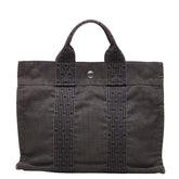 エルメス エールライン トートPM ハンドバッグ グレー キャンバス レディース HERMES 【中古】