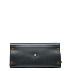 サンローラン アップタウン ミディアム YSLロゴ ハンドバッグ 557653 ブラック レザー レディース SAINT LAURENT 【中古】