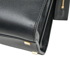 サンローラン アップタウン ミディアム YSLロゴ ハンドバッグ 557653 ブラック レザー レディース SAINT LAURENT 【中古】