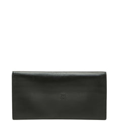 ロエベ アナグラム 長財布 ロングウォレット ブラック レザー レディース LOEWE 【中古】