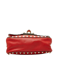 ヴァレンティノ ロックスタッズ 斜め掛け ショルダーバッグ レッド レザー レディース VALENTINO 【中古】