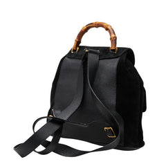 グッチ バンブー リュック バックパック 0032058 ブラック レザー スウェード レディース GUCCI 【中古】
