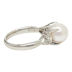 Pt850 プラチナ アコヤパール8.8~8.9mm ダイヤ0.26ct リング 指輪 レディース 10号 【中古】