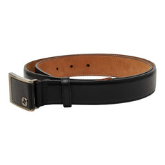 グッチ インターロッキングG バックルベルト 232834 ブラック レザー メンズ GUCCI 【中古】