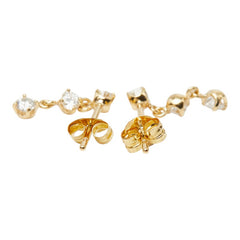 K18YG イエローゴールド ダイヤ0.20ct 3連スタッドピアス ピアス レディース 【中古】