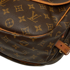 ルイ ヴィトン モノグラム ソミュール35 斜め掛け ショルダーバッグ M42254 ブラウン PVC レザー レディース LOUIS VUITTON 【中古】