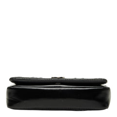 バーバリー ホースフェリー TBロゴ キルティング チェーン ショルダーバッグ ブラック PVC レザー レディース BURBERRY 【中古】