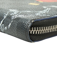 ルイ ヴィトン ダミエ グラフィット ジッピーオーガナイザーNM マップ 長財布 N40204 PVC レザー メンズ LOUIS VUITTON 【中古】