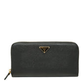 プラダ 三角ロゴプレート 長財布 ブラック サフィアーノレザー レディース PRADA 【中古】