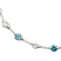 Pt850 プラチナ ダイヤ1.20ct ブルーダイヤモンド1.20ct ブレスレット レディース 【中古】