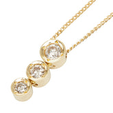K18YG イエローゴールド ダイヤ0.30ct 3連ネックレス ペンダント ネックレス レディース 【中古】
