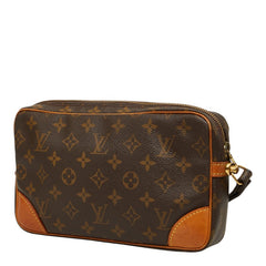ルイ ヴィトン モノグラム マルリー ドラゴンヌ GM セカンドバッグ クラッチバッグ M51825 ブラウン PVC レザー メンズ LOUIS VUITTON 【中古】