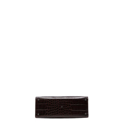 ヴェルサーチェ メデューサ トートバッグ ショルダーバッグ クロコ型押し ブラウン系 レザー レディース VERSACE 【中古】