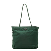 プラダ 三角ロゴプレート トートバッグ ショルダーバッグ グリーン ナイロン レディース PRADA 【中古】
