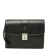 バーバリー ノバチェック シャドーホース セカンドバッグ クラッチバッグ ブラック レザー メンズ BURBERRY 【中古】
