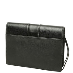 バーバリー ノバチェック シャドーホース セカンドバッグ クラッチバッグ ブラック レザー メンズ BURBERRY 【中古】