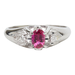Pt850 プラチナ ルビー ルビー0.40ct リング 指輪 レディース 12号 【中古】