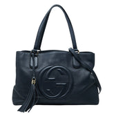 グッチ ソーホー トートバッグ ショルダーバッグ 2WAY 308363 ネイビー レザー レディース GUCCI 【中古】