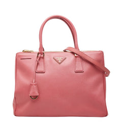 プラダ ガレリア 三角ロゴプレート ハンドバッグ ショルダーバッグ 2WAY BN2274 ピンク サフィアーノレザー レディース PRADA 【中古】