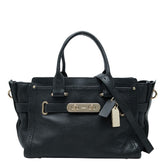 コーチ スワッガー 27 斜め掛け ショルダーバッグ 2way ハンドバッグ 34816 ブラック レザー レディース COACH 【中古】