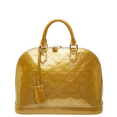 ルイ ヴィトン モノグラム ヴェルニ アルマPM ハンドバッグ M91751 ベージュプードル パテントレザー レディース LOUIS VUITTON 【中古】
