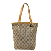 グッチ GGキャンバス トートバッグ ハンドバッグ 002 1099 ベージュ キャンバス レザー レディース GUCCI 【中古】